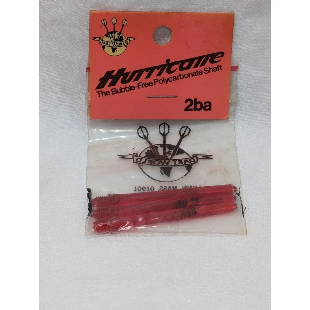 (8) Vintage Dart World Packs Of Hurricane Red Polycarbonate Shaft